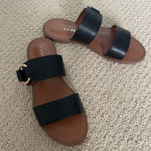 Coach Leather Slide Sandals